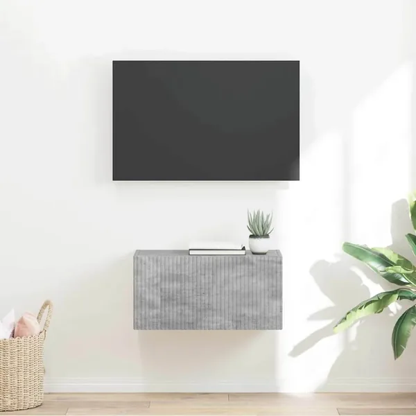 Meuble TV mural Béton 60 x 31 x 29,5 cm Bois d'ingénierie