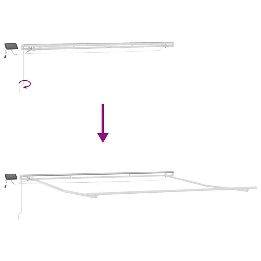 Cadre d'auvent Blanc 450 × 350 cm Aluminium - 11