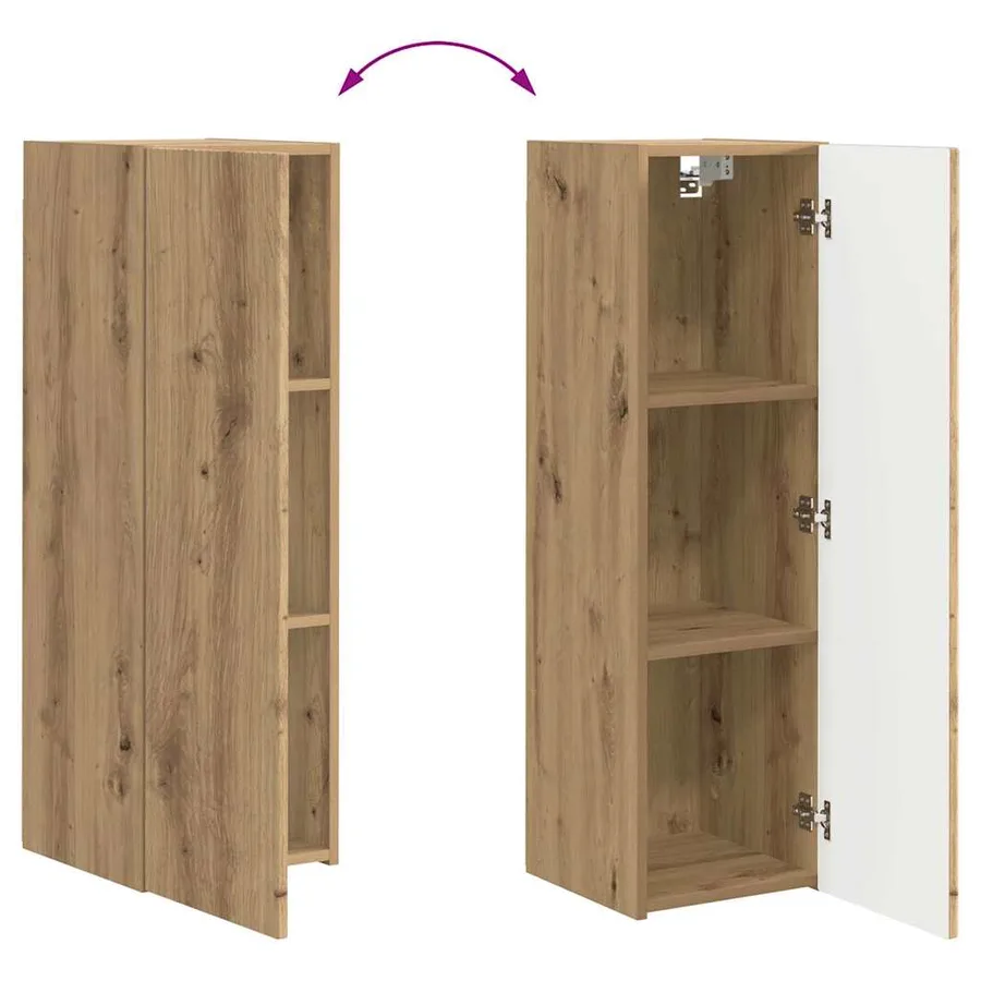 Meuble TV mural 2 pcs Chêne artisan Bois d'ingénierie - 13