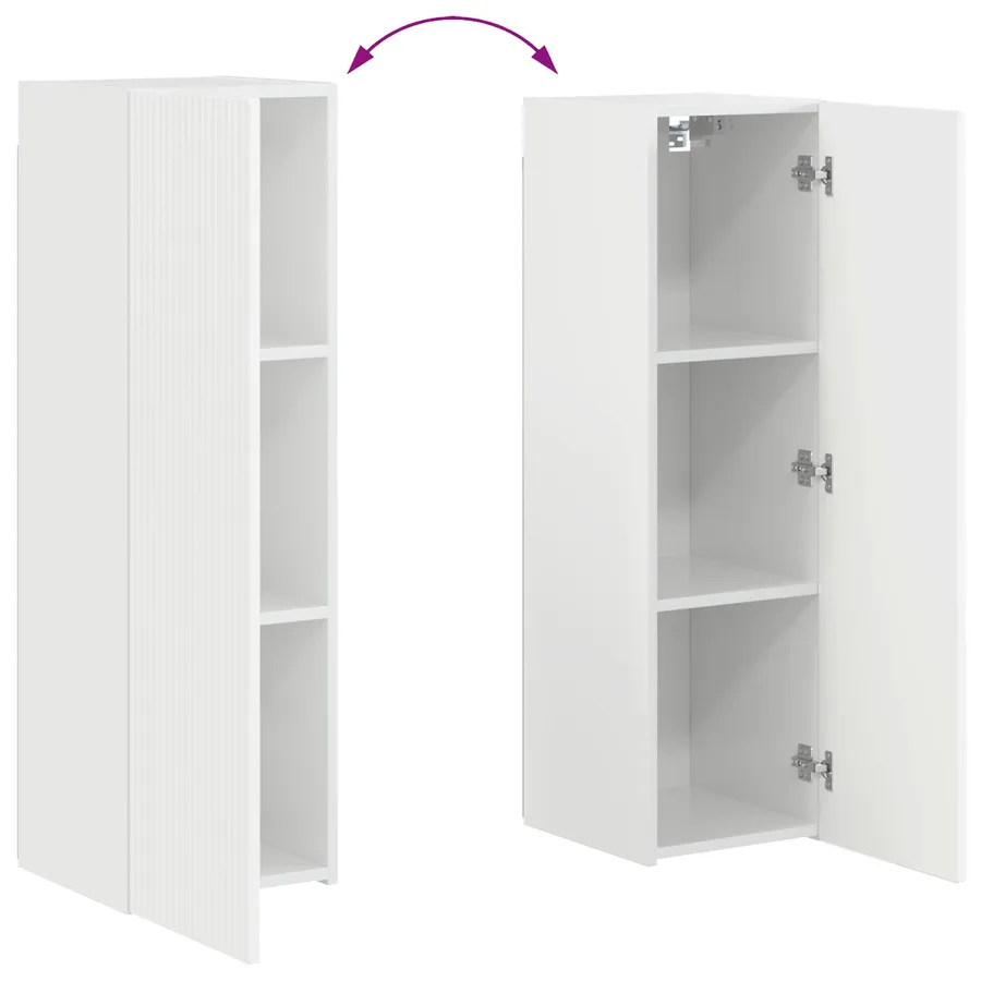 Ensemble meuble TV 4 pcs Blanc brillant Bois d'ingénierie - 13