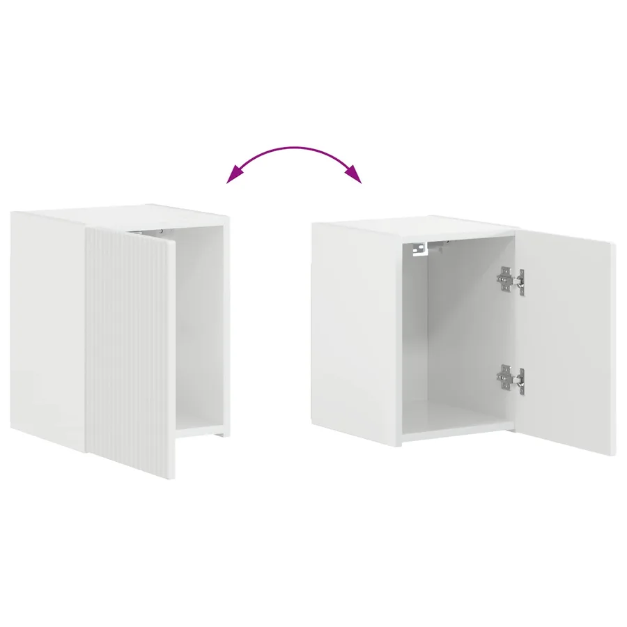 Ensemble meuble TV 4 pcs Blanc brillant Bois d'ingénierie - 15