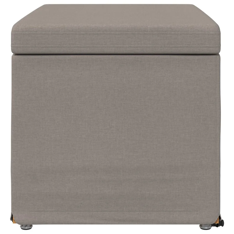 Tabouret Taupe 61 x 41 x 40 cm Tissu et bois stratifié - 5