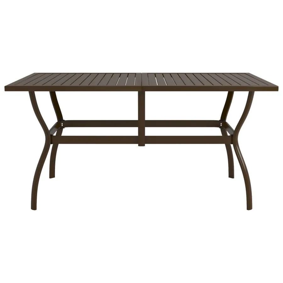 Table de jardin Marron 140x80x72 cm Acier - 2
