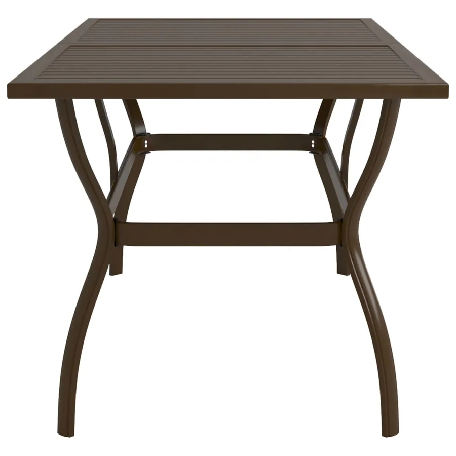 Table de jardin Marron 140x80x72 cm Acier - 3
