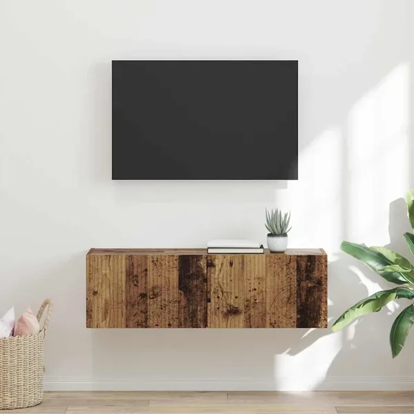 Meuble TV mural Bois Ancien 98 x 31 x 29,5 cm Bois d'ingénierie