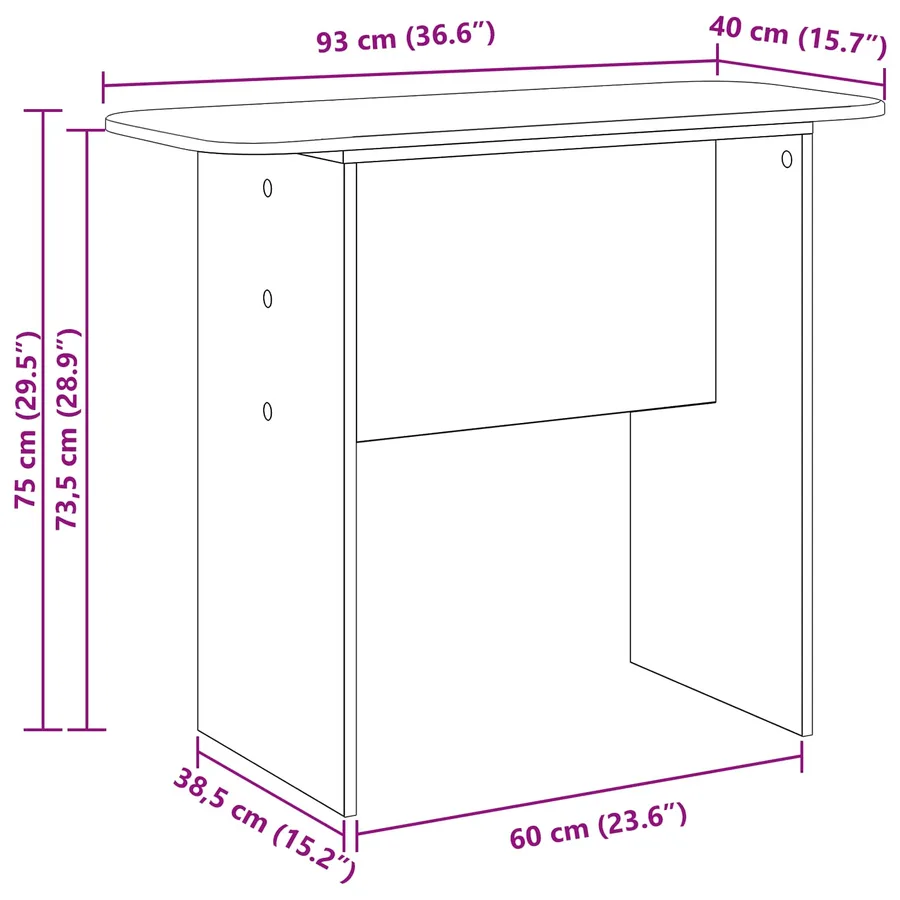 Table console Blanc brillant 93 x 40 x 75 cm Bois d'ingénierie - 8