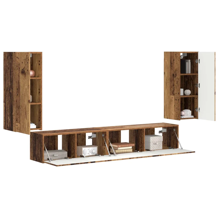 Ensemble meuble TV 4 pcs Bois ancien Bois d'ingénierie - 3