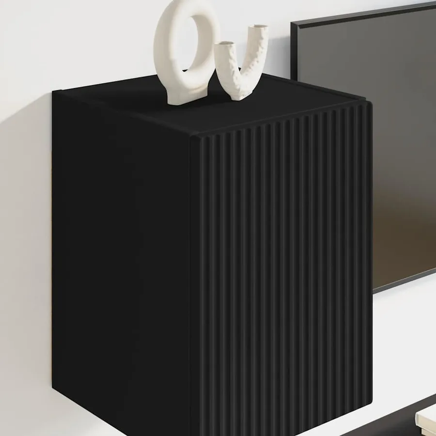 Meuble TV mural Noir 30 x 31 x 40 cm Bois d'ingénierie - 4