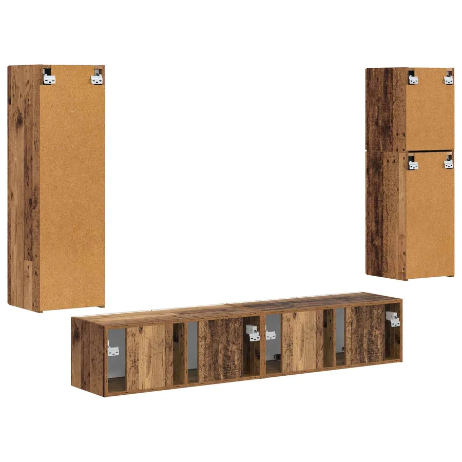 Ensemble meuble TV 4 pcs Bois ancien Bois d'ingénierie - 10