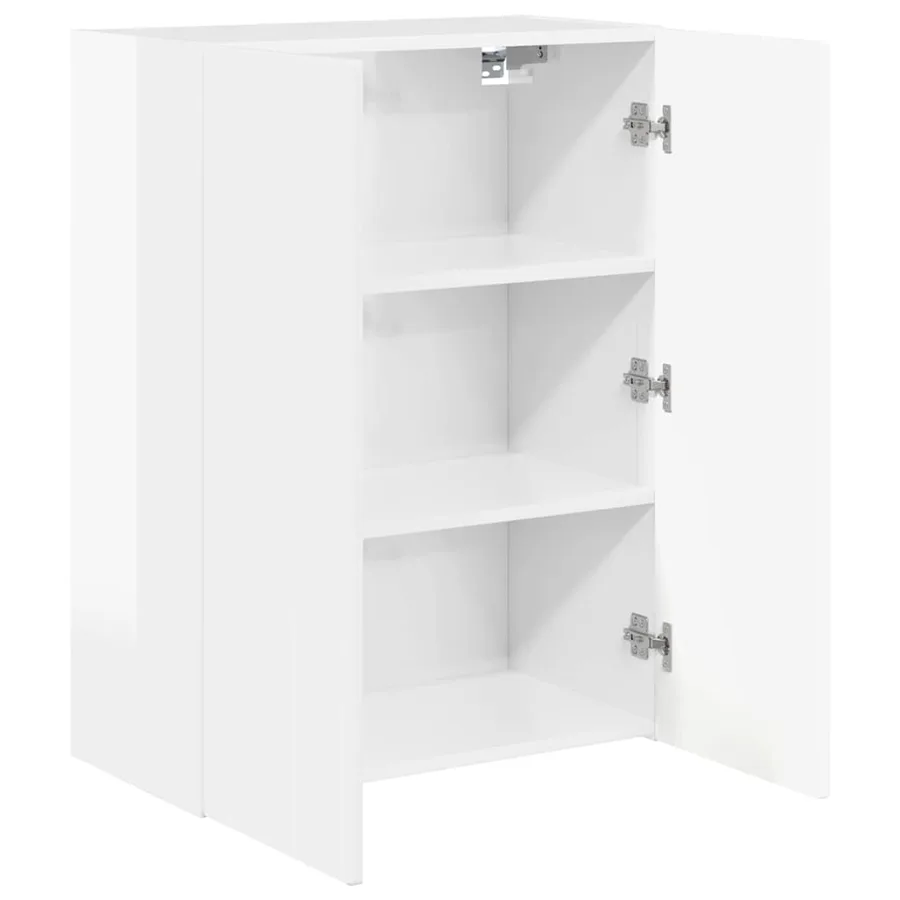 Meuble TV mural Montage mural Blanc brillant 59,5 x 31 x 80 cm - 5