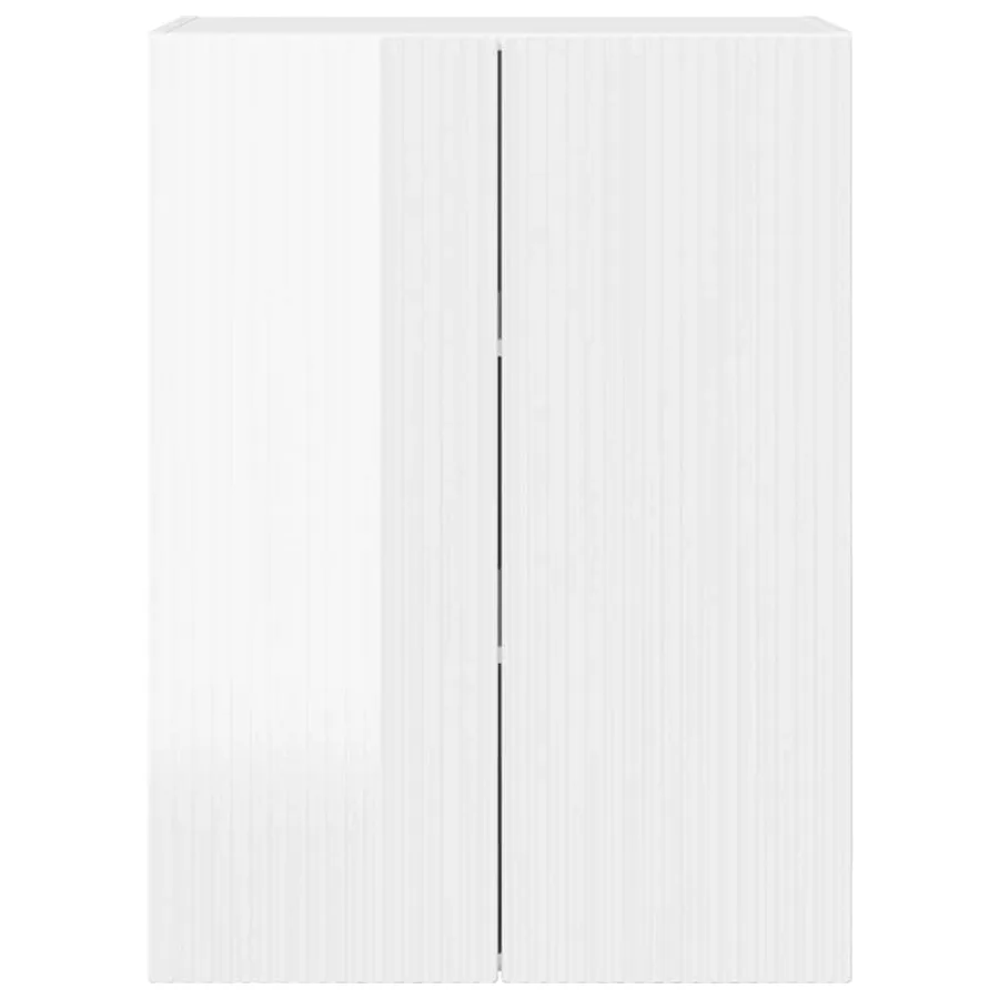 Meuble TV mural Montage mural Blanc brillant 59,5 x 31 x 80 cm - 6