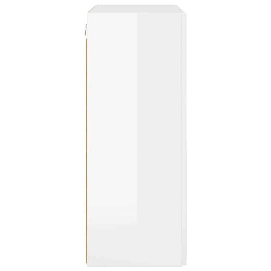 Meuble TV mural Montage mural Blanc brillant 59,5 x 31 x 80 cm - 7
