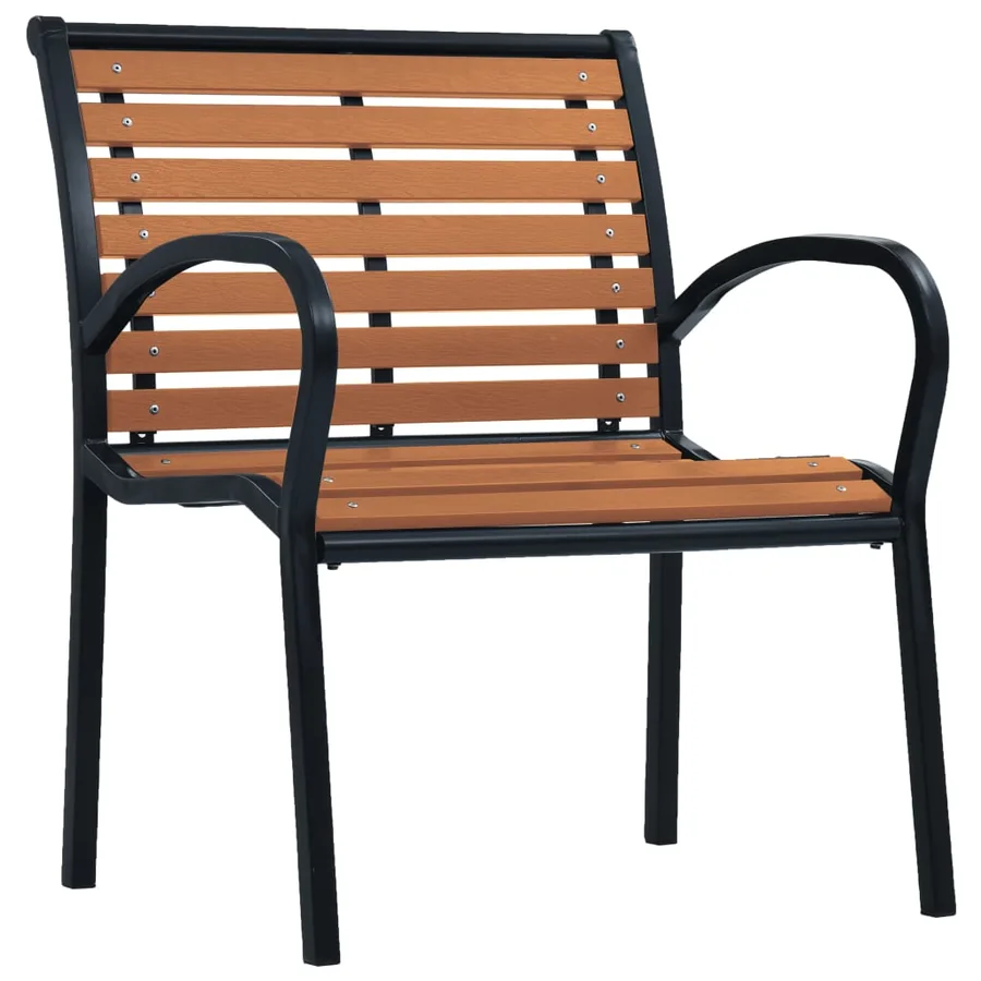 Chaises de jardin lot de 2 Acier et WPC Noir et marron - 2
