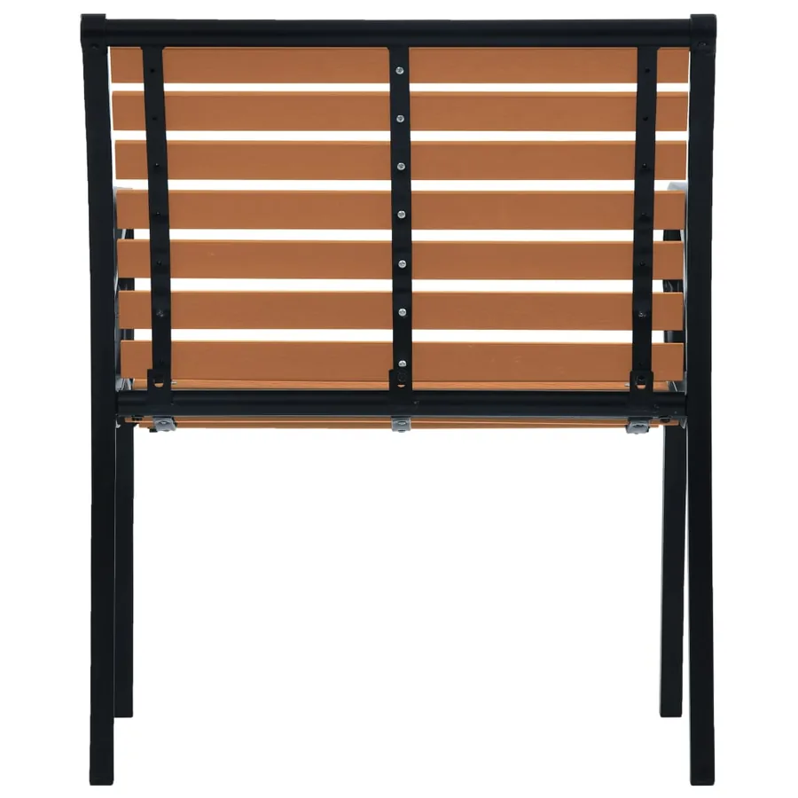 Chaises de jardin lot de 2 Acier et WPC Noir et marron - 5
