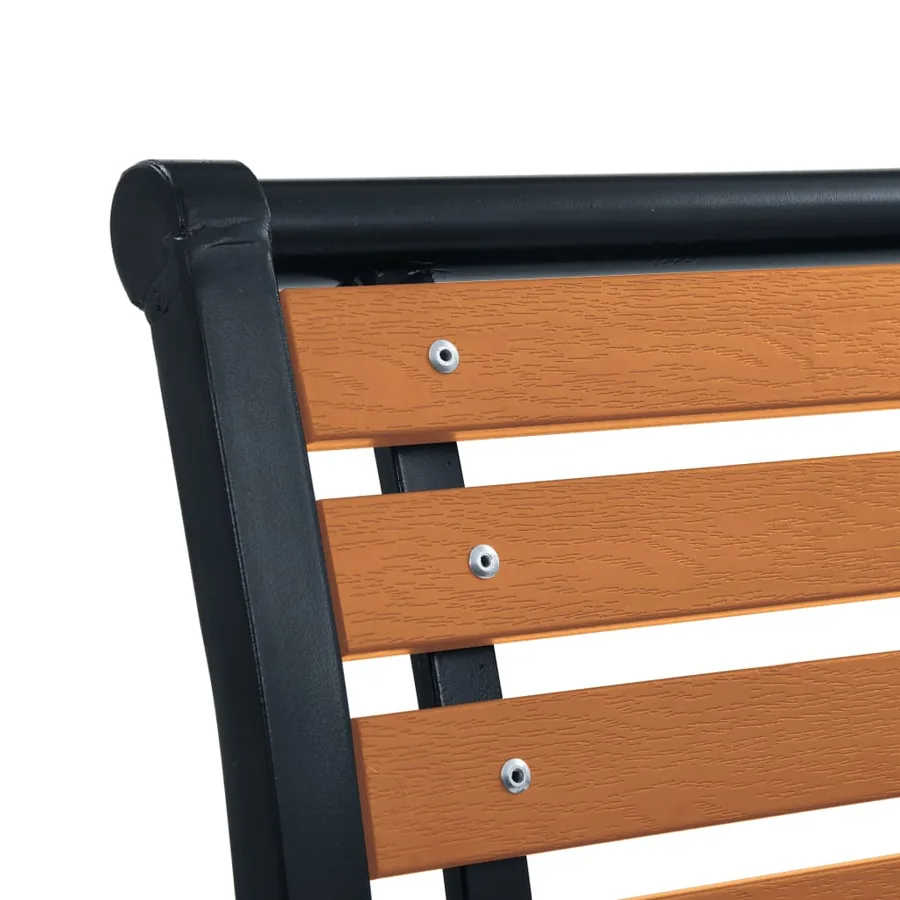 Chaises de jardin lot de 2 Acier et WPC Noir et marron - 6