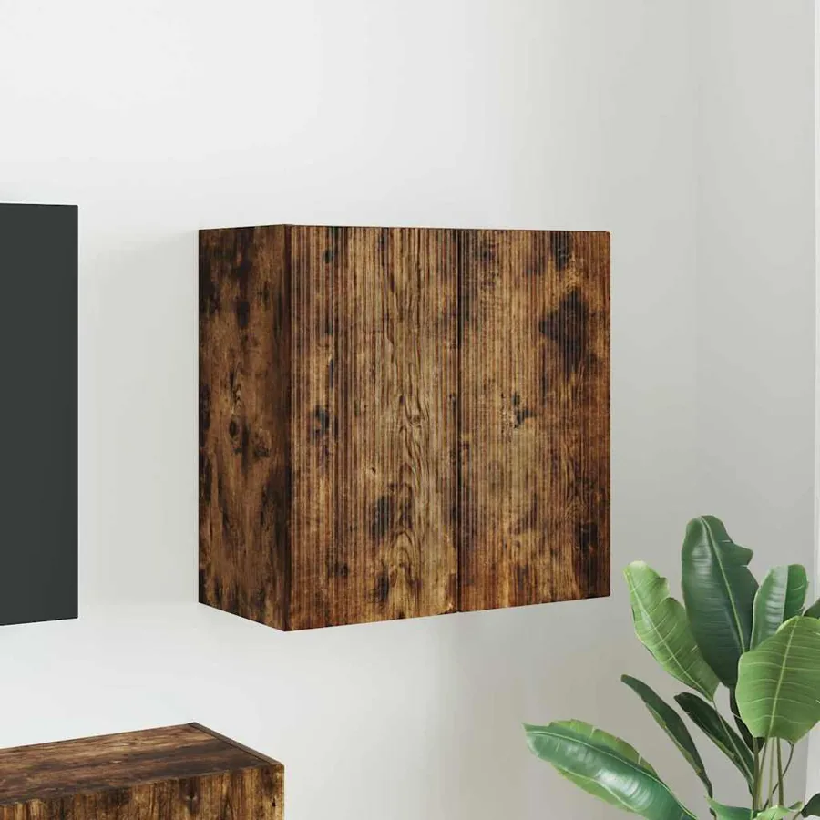 Meuble TV mural Chêne fumé 59,5 x 31 x 60 cm Bois d'ingénierie