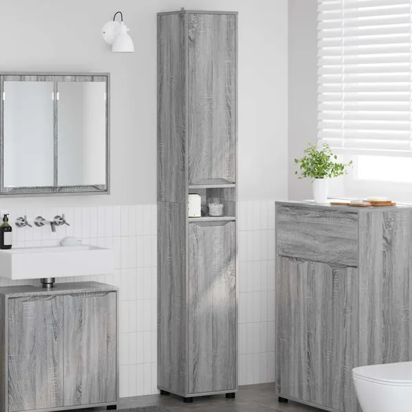 Cabinet de salle de bain Gris Sonoma 30,5 x 30 x 195 cm