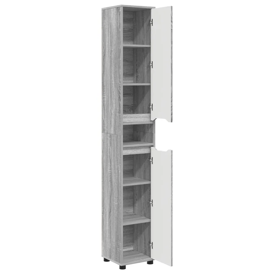 Cabinet de salle de bain Gris Sonoma 30,5 x 30 x 195 cm - 5