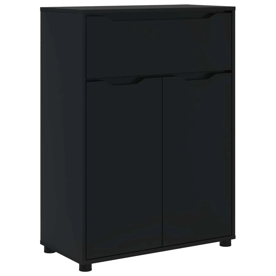 Cabinet de salle de bain avec tiroir Noir 72,5 x 36,5 x 100 cm - 2