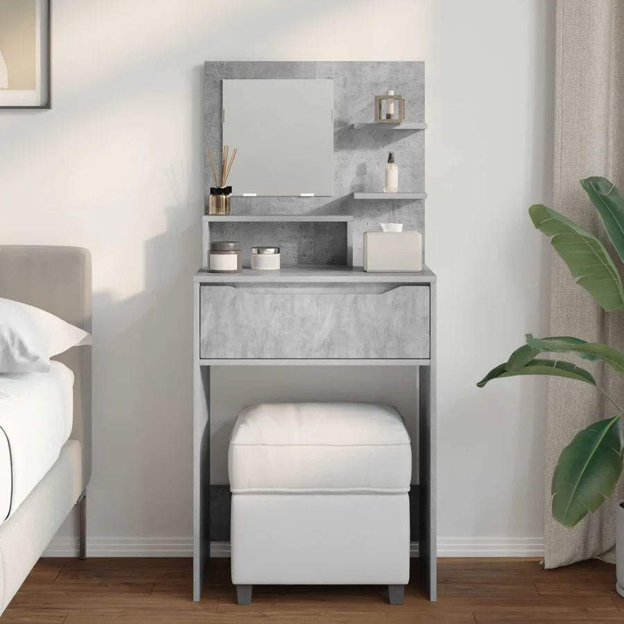 Tables de maquillage pour chambre Gris béton 80 x 39,6 x 135 cm - 4