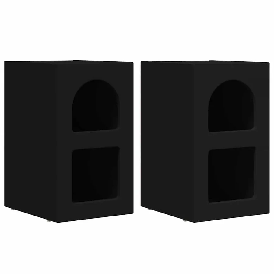 Table de chevet ELST 2 pc Noir 29,5 x 33,5 x 50 cm - 2