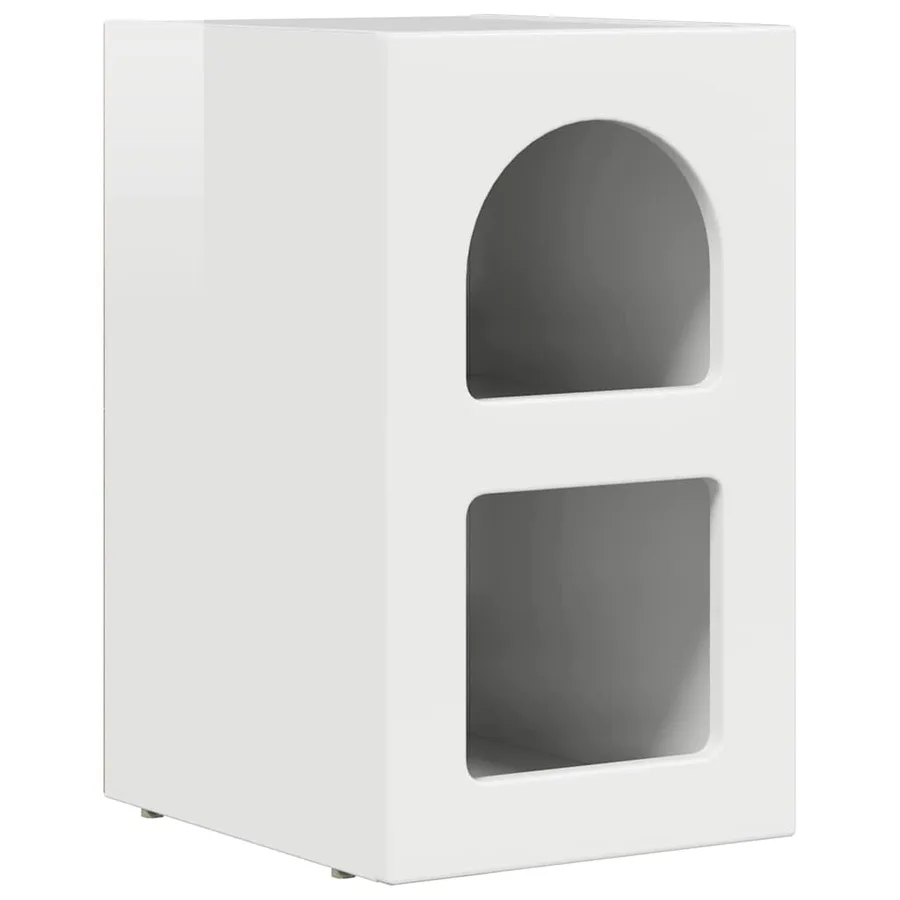 Table de chevet ELST 2 pc Blanc brillant 29,5 x 33,5 x 50 cm - 5