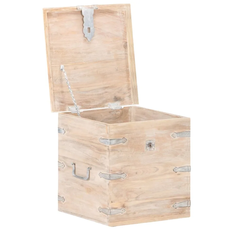 Coffre 40x40x40 cm Bois d'acacia solide - 2