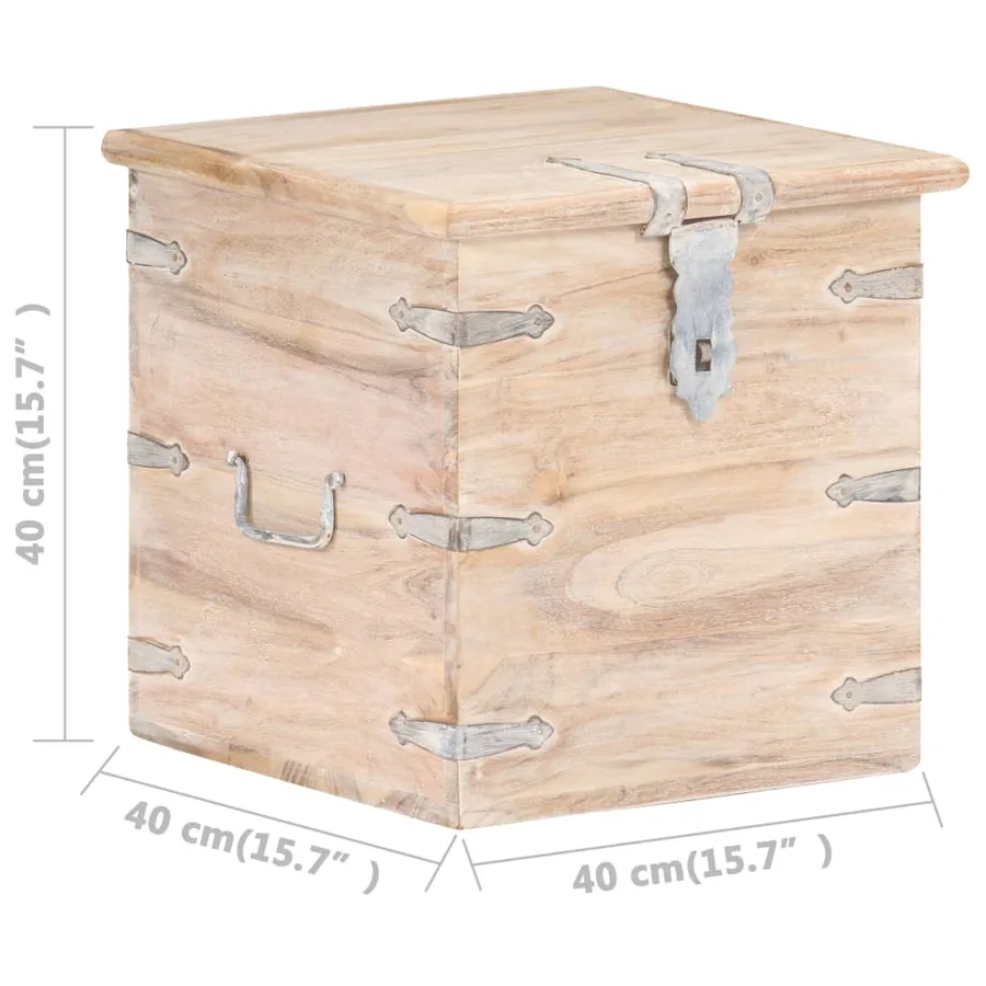 Coffre 40x40x40 cm Bois d'acacia solide - 8