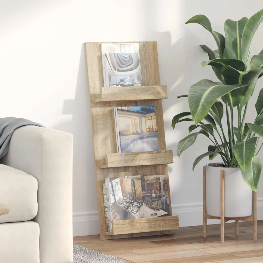 Étagère à magazines avec étagère Chêne Sonoma 43 x 11 x 102 cm