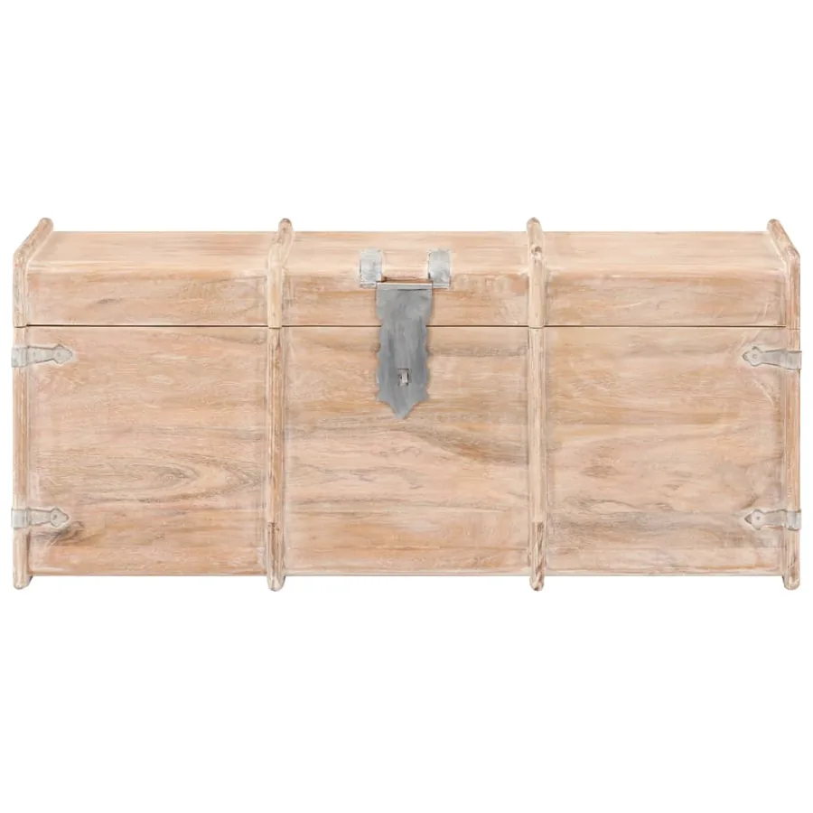 Coffre de rangement 90x40x40 cm bois d'acacia solide - 3