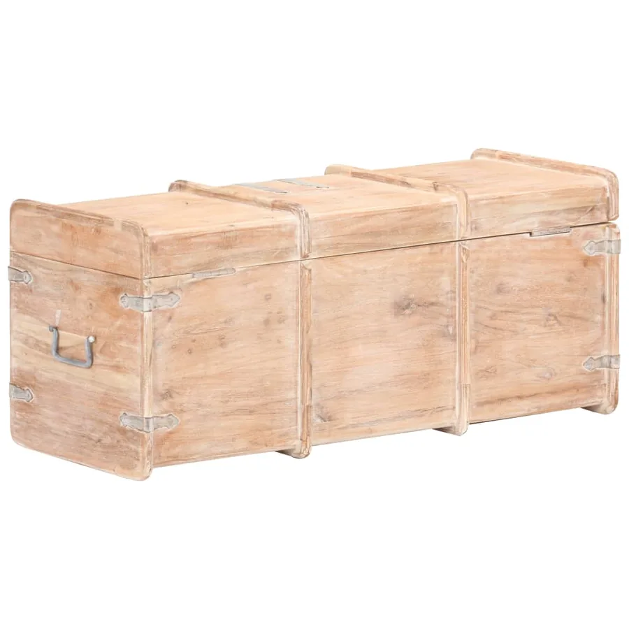 Coffre de rangement 90x40x40 cm bois d'acacia solide - 5