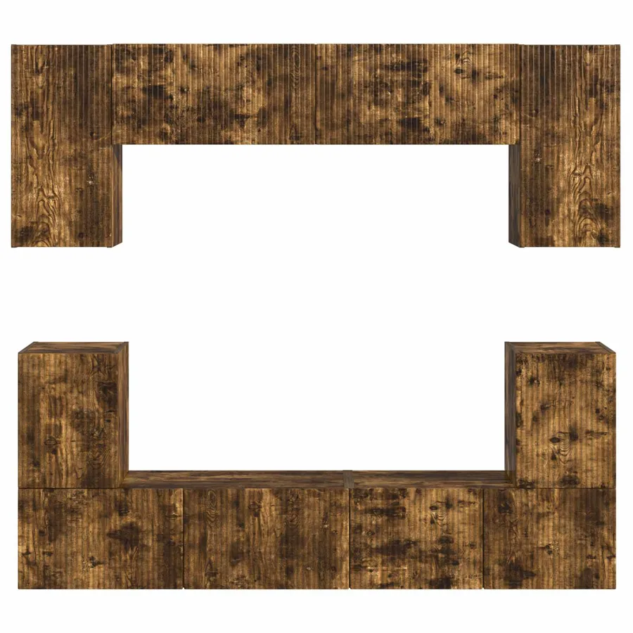 Ensemble meuble TV 5 pcs Chêne fumé Bois d'ingénierie - 8