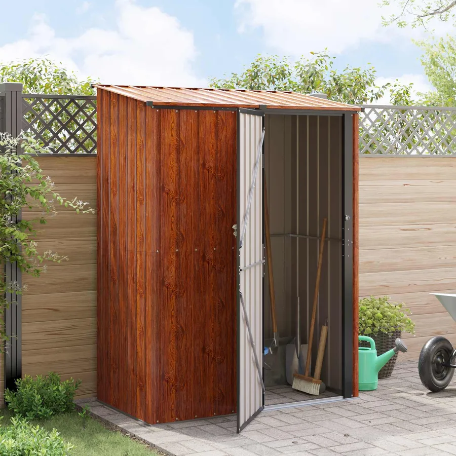 Cabanons de jardin Marron 153,5 x 86 x 200 cm Métал - 4