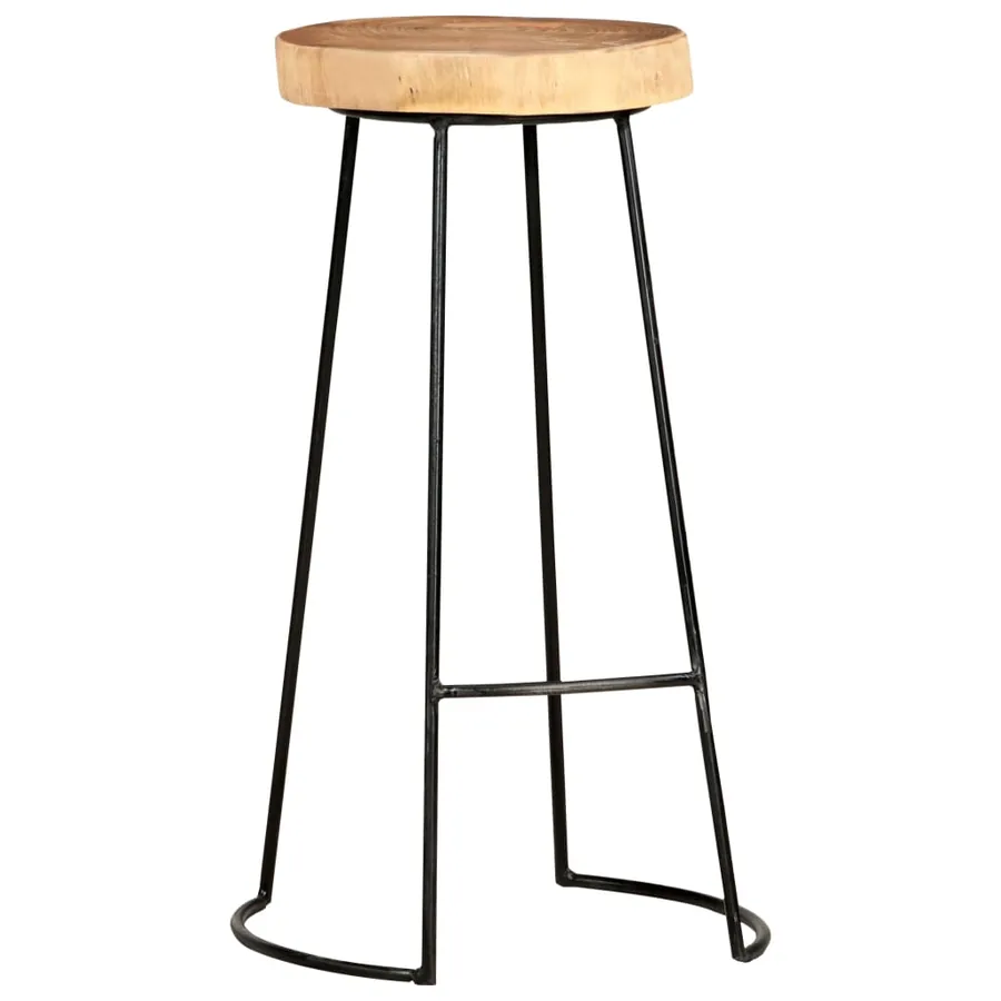 Tabourets de bar lot de 2 bois d'acacia massif - 10