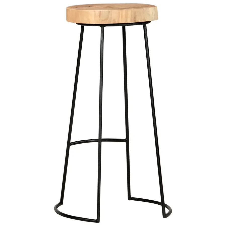 Tabourets de bar lot de 2 bois d'acacia massif - 5