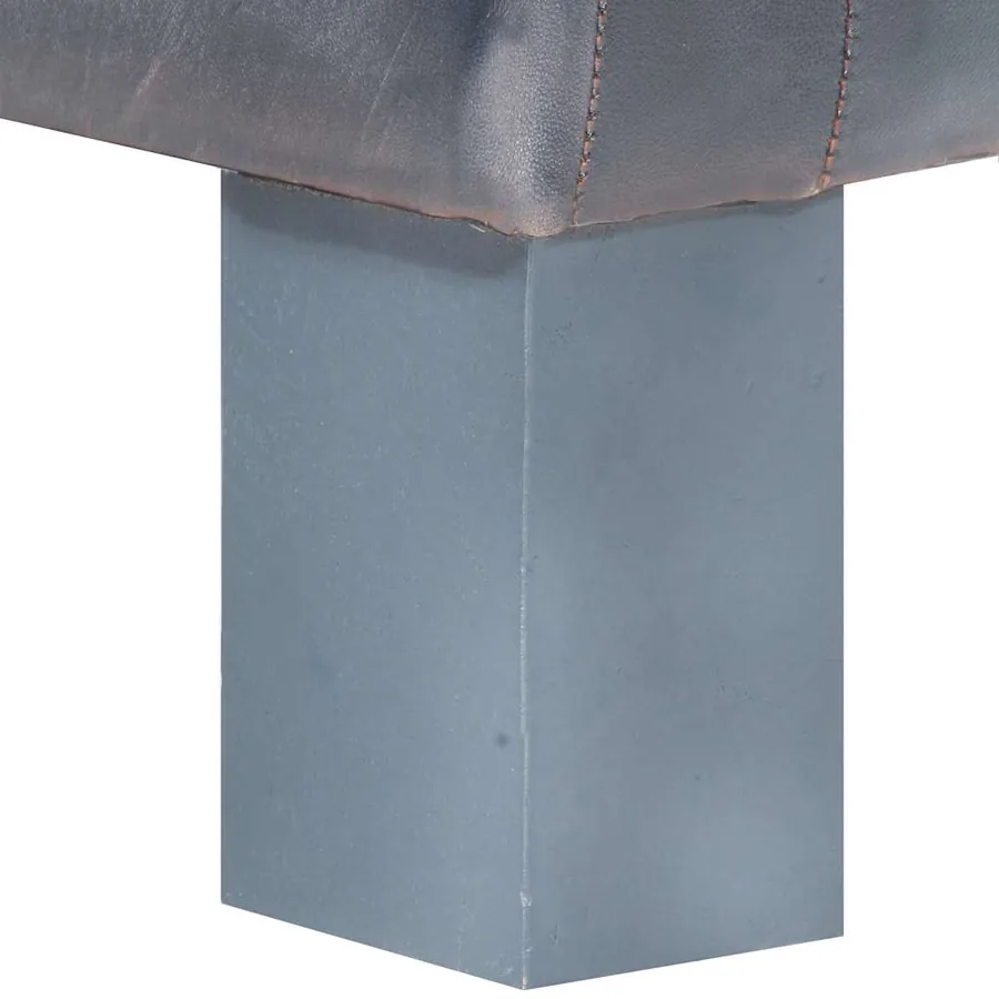 Chaise cabriolet Gris cuir véritable - 6
