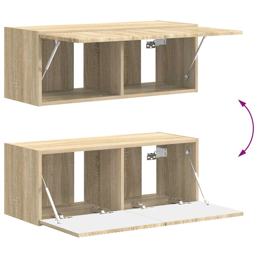 Ensemble meuble TV 4 pcs Chêne Sonoma Bois d'ingénierie - 12