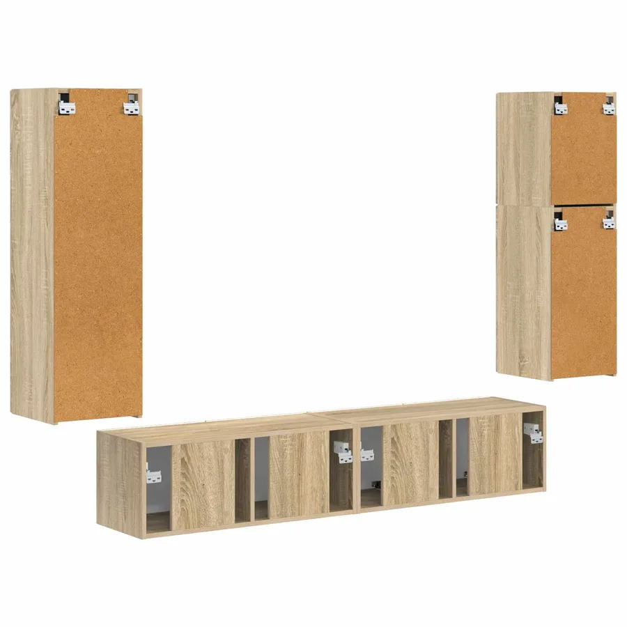 Ensemble meuble TV 4 pcs Chêne Sonoma Bois d'ingénierie - 8