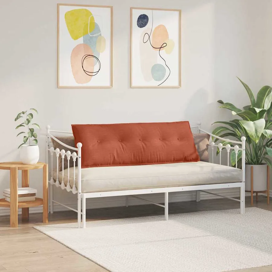 Coussin de Dos Rouge orange 140 x 50 cm Tissu en velours côtelé - 4