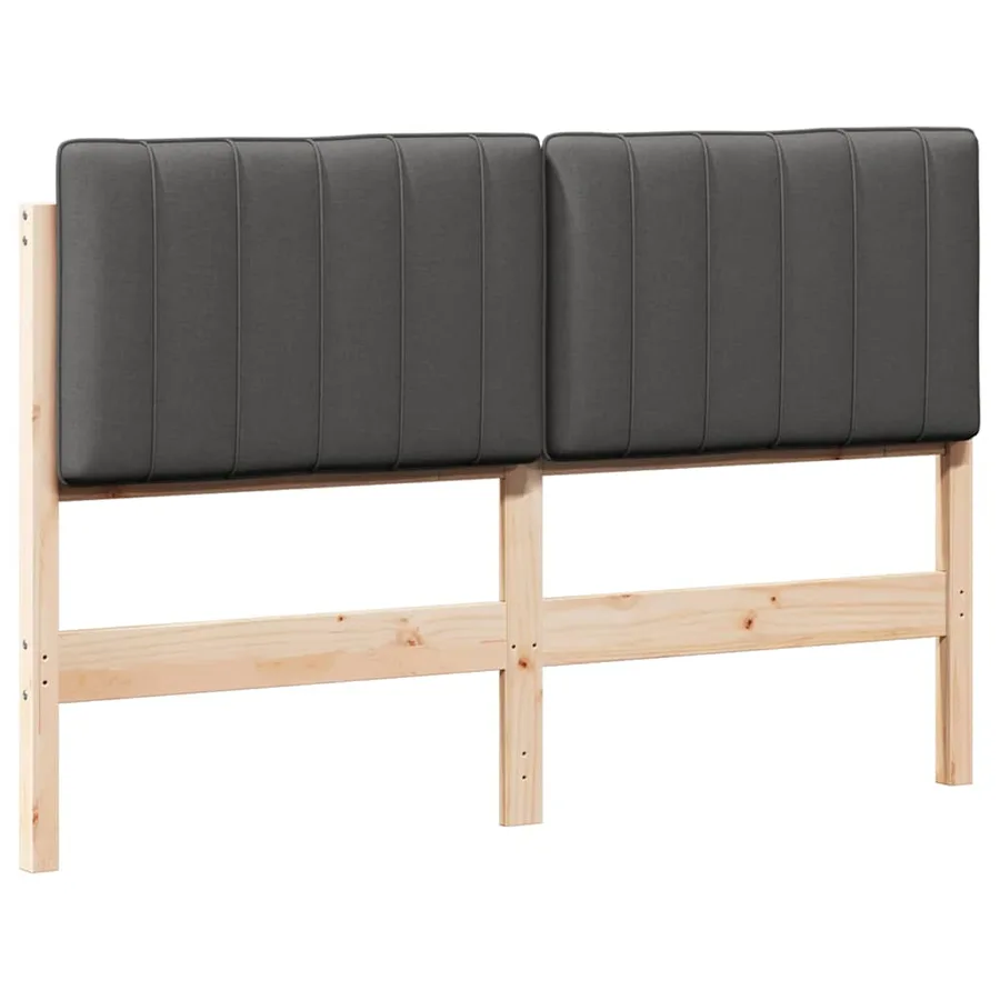 Tête de lit capitonnée Brun et gris foncé 135 cm Pin massif - 2