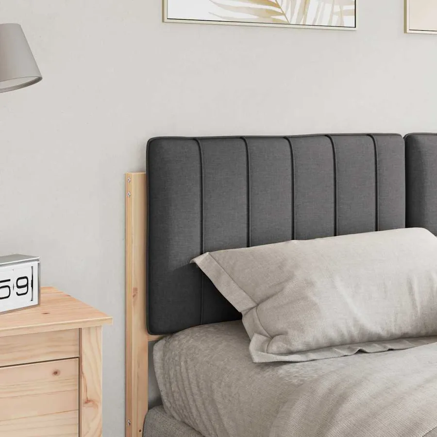 Tête de lit capitonnée Brun et gris foncé 135 cm Pin massif - 3