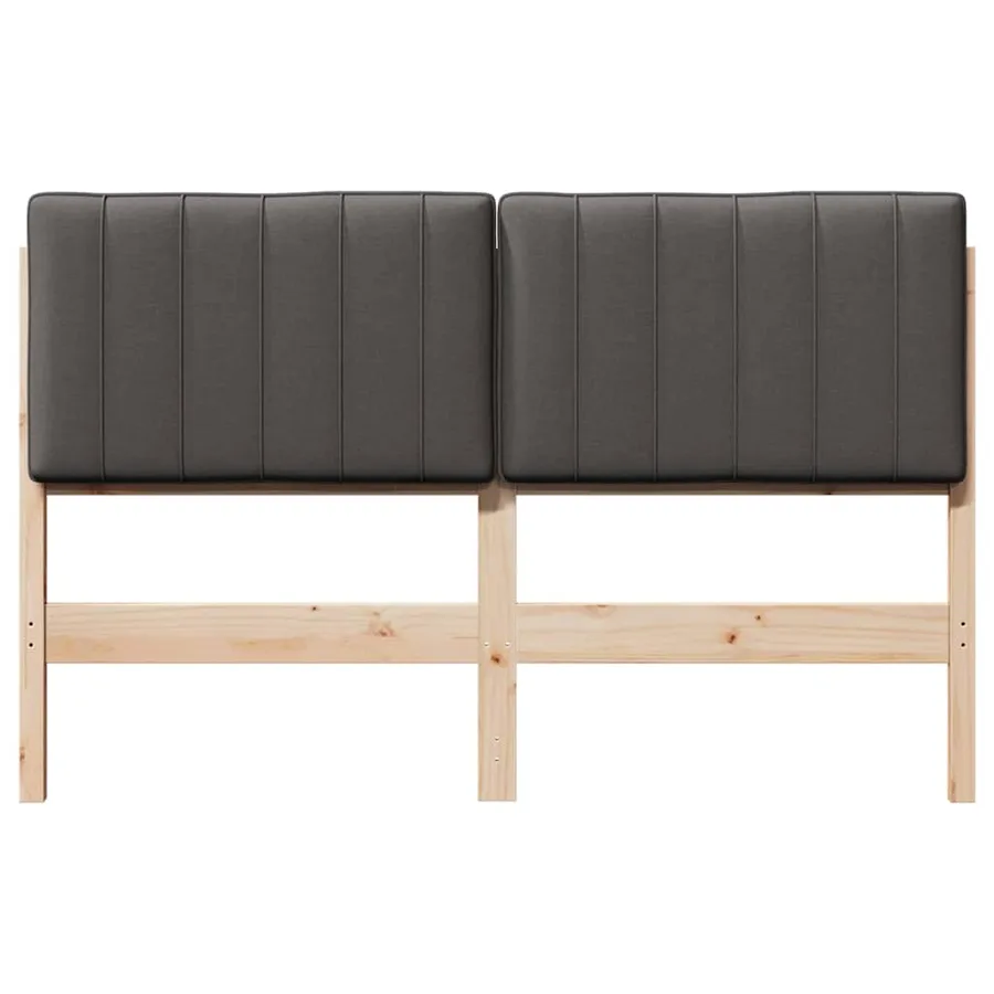 Tête de lit capitonnée Brun et gris foncé 135 cm Pin massif - 4
