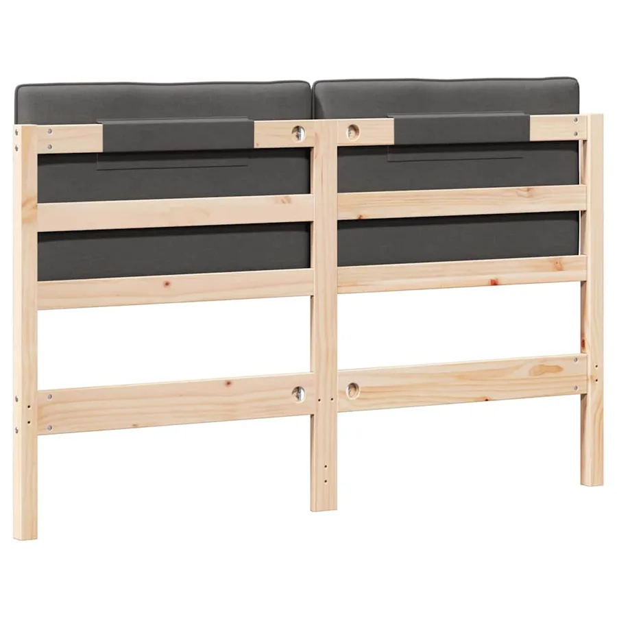Tête de lit capitonnée Brun et gris foncé 135 cm Pin massif - 6
