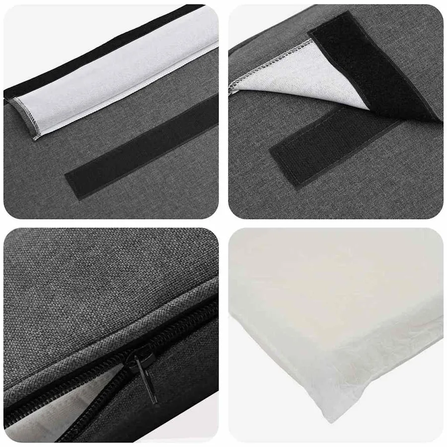 Tête de lit capitonnée Brun et gris foncé 135 cm Pin massif - 7