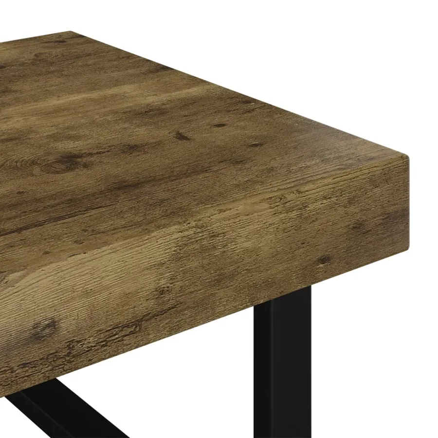 Table basse Marron foncé et noir 120x60x40 cm MDF et fer - 5