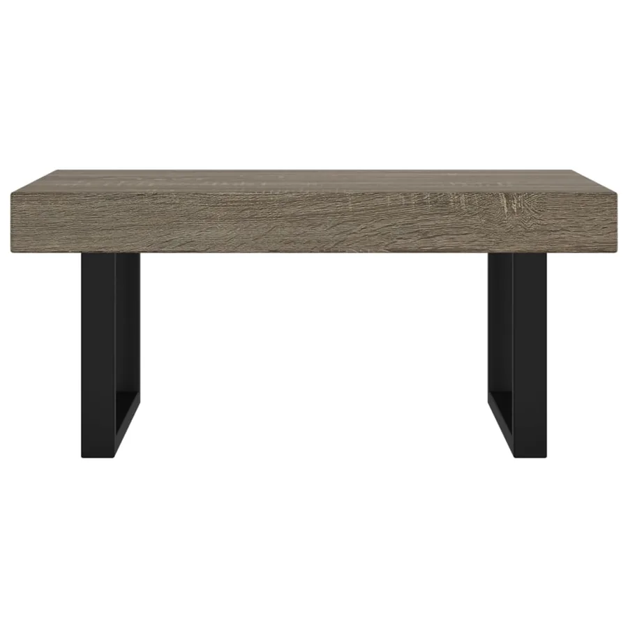 Table basse Gris et noir 90x45x40 cm MDF et fer - 3