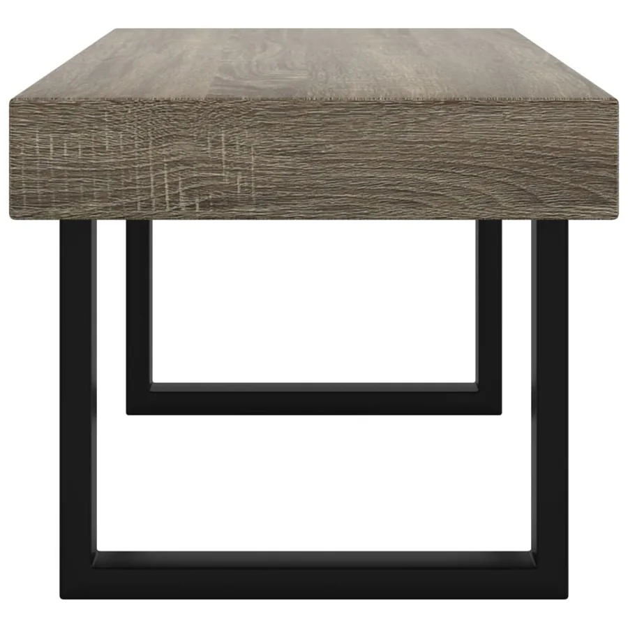 Table basse Gris et noir 90x45x40 cm MDF et fer - 4