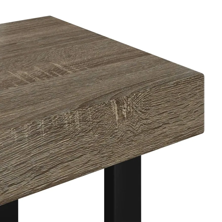 Table basse Gris et noir 90x45x40 cm MDF et fer - 5