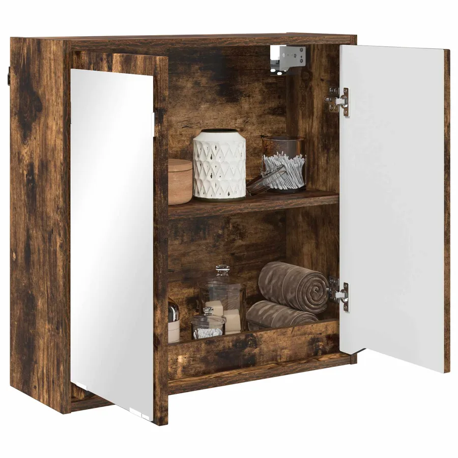 Armoire Miroir de Salle de Bain Chêne fumé 60 x 20 x 60 cm - 3