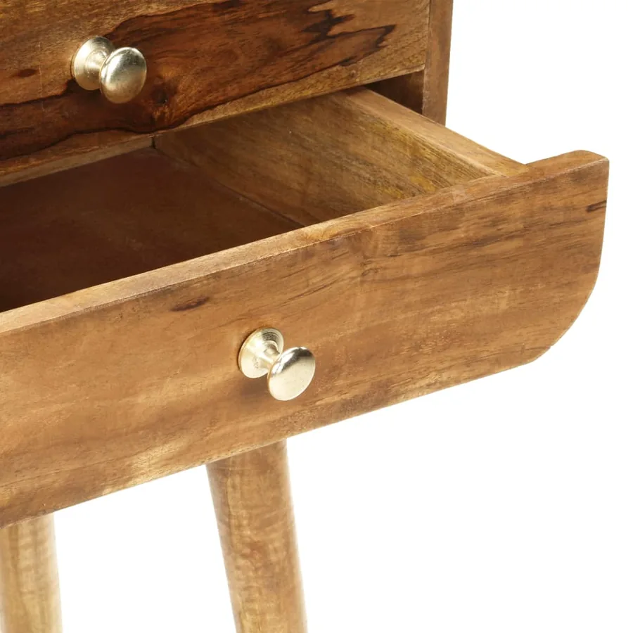 Table de chevet 43 x 30 x 58 cm Bois de manguier massif - 5